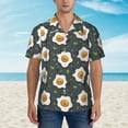 thumbnail image 4 of Goofa Cute Poached Eggs Hawaiian Shirt for Men, Unisex Summer Beach Casual Short Sleeve Button Down Shirts,Aloha Tropical Floral print shirt-Small, 4 of 9