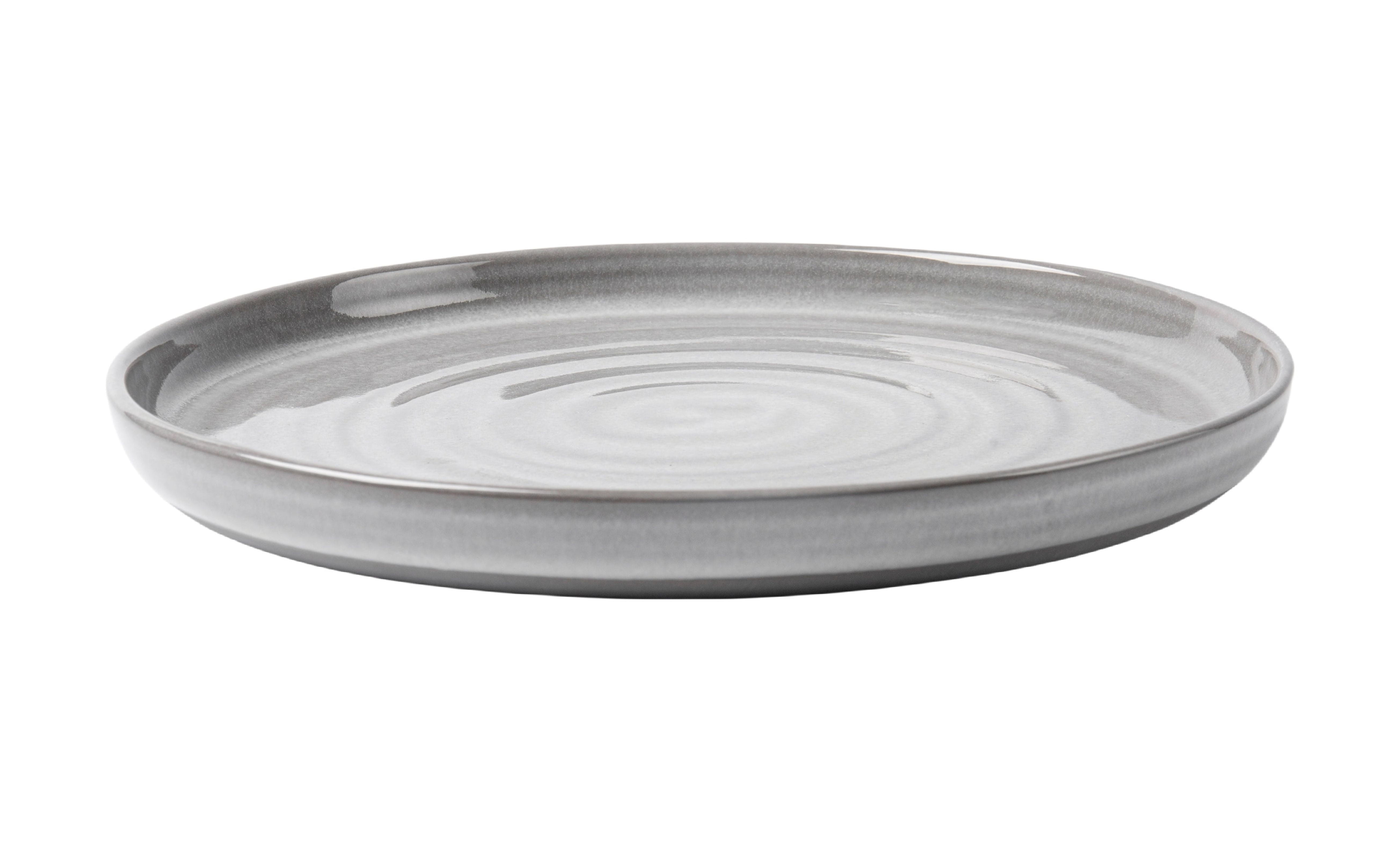 (2 pack) Better Homes & Gardens-Collins Grey Stoneware Round Salad Plate