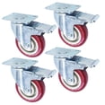 thumbnail image 1 of LABLT Juego de 4 Piezas de Ruedas Silenciosas Giratorias 360° de 4 Pulgadas con Placa Superior y Rodamientos de Bolas Dobles Para su uso en Carros Armarios Estanterías y Otros Equipos Multiescenario, 1 of 6
