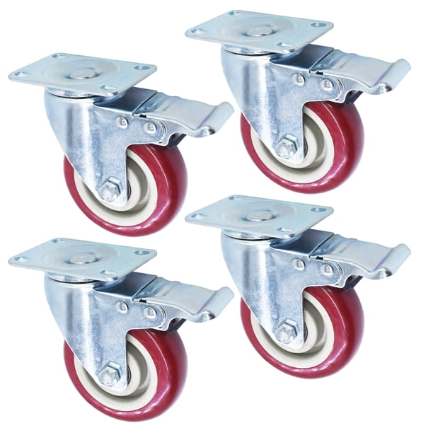 LABLT Juego de 4 Piezas de Ruedas Silenciosas Giratorias 360° de 4 Pulgadas con Placa Superior y Rodamientos de Bolas Dobles Para su uso en Carros Armarios Estanterías y Otros Equipos Multiescenario