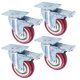 thumbnail image 1 of LABLT Juego de 4 Piezas de Ruedas Silenciosas Giratorias 360° de 4 Pulgadas con Placa Superior y Rodamientos de Bolas Dobles Para su uso en Carros Armarios Estanterías y Otros Equipos Multiescenario, 1 of 6