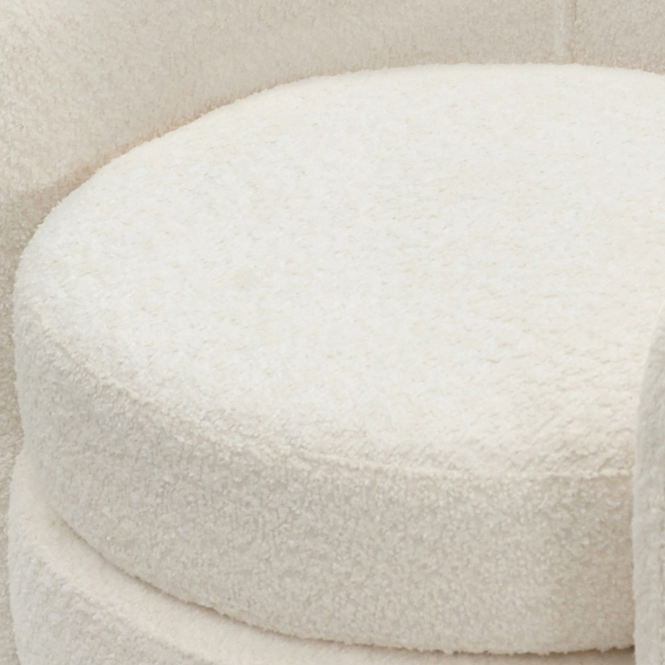 Ezra Luxurious Curved Back Boucle Upholstered Accent Chair, Ivory