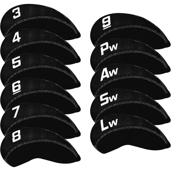 Golf Iron Covers for Golf Clubs Neoprene Golf Iron Cover Set 11pcs Golf Iron Headcovers Golf Club Head Covers