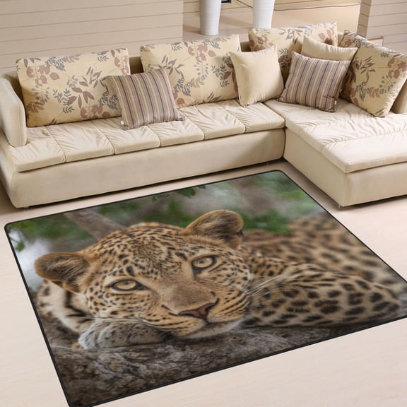 BZSMCE Vintage Area Rugs Leopard Calm Creative Area For Home