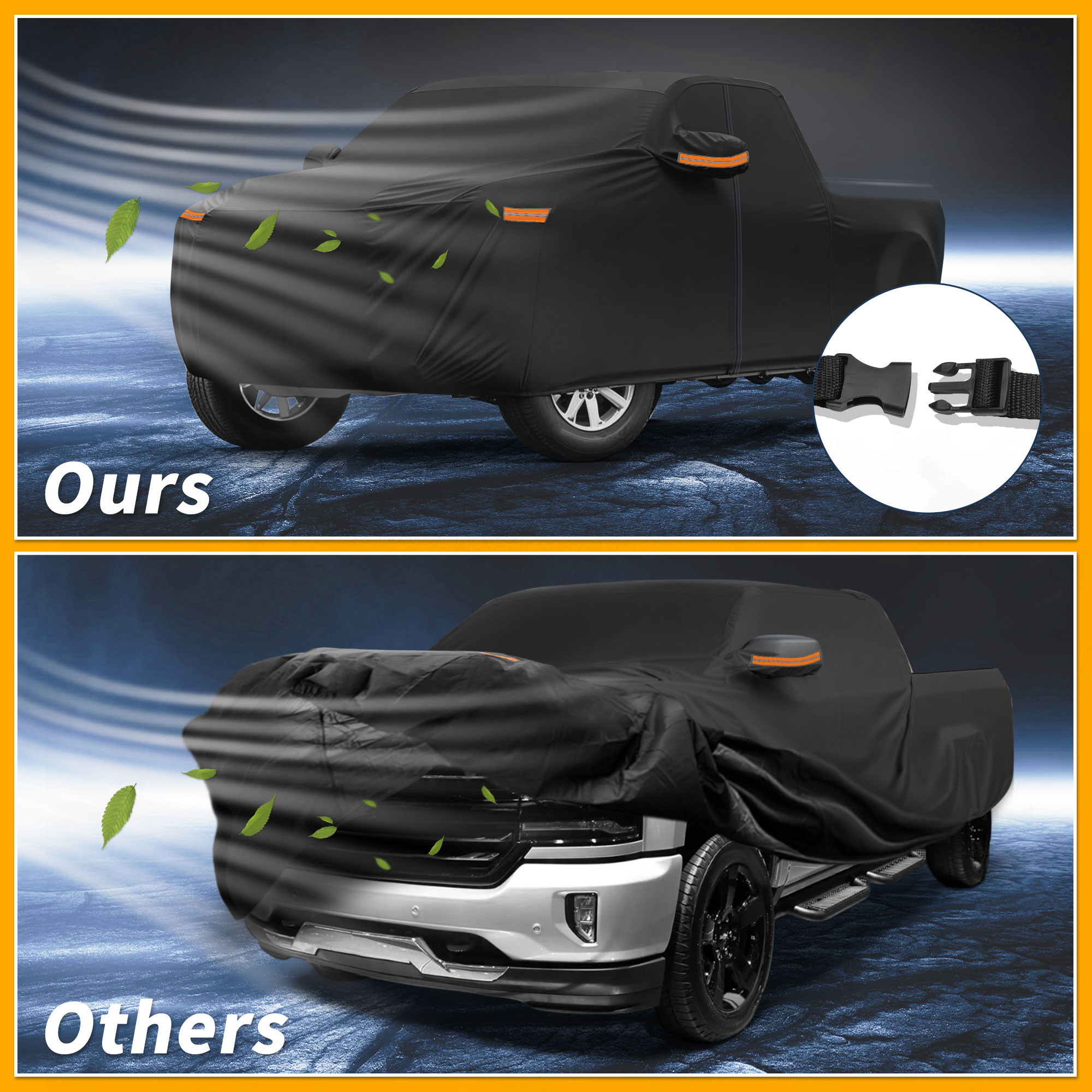 Unique Bargains Durable Waterproof Car Cover Black ["for Chevy Silverado"]
