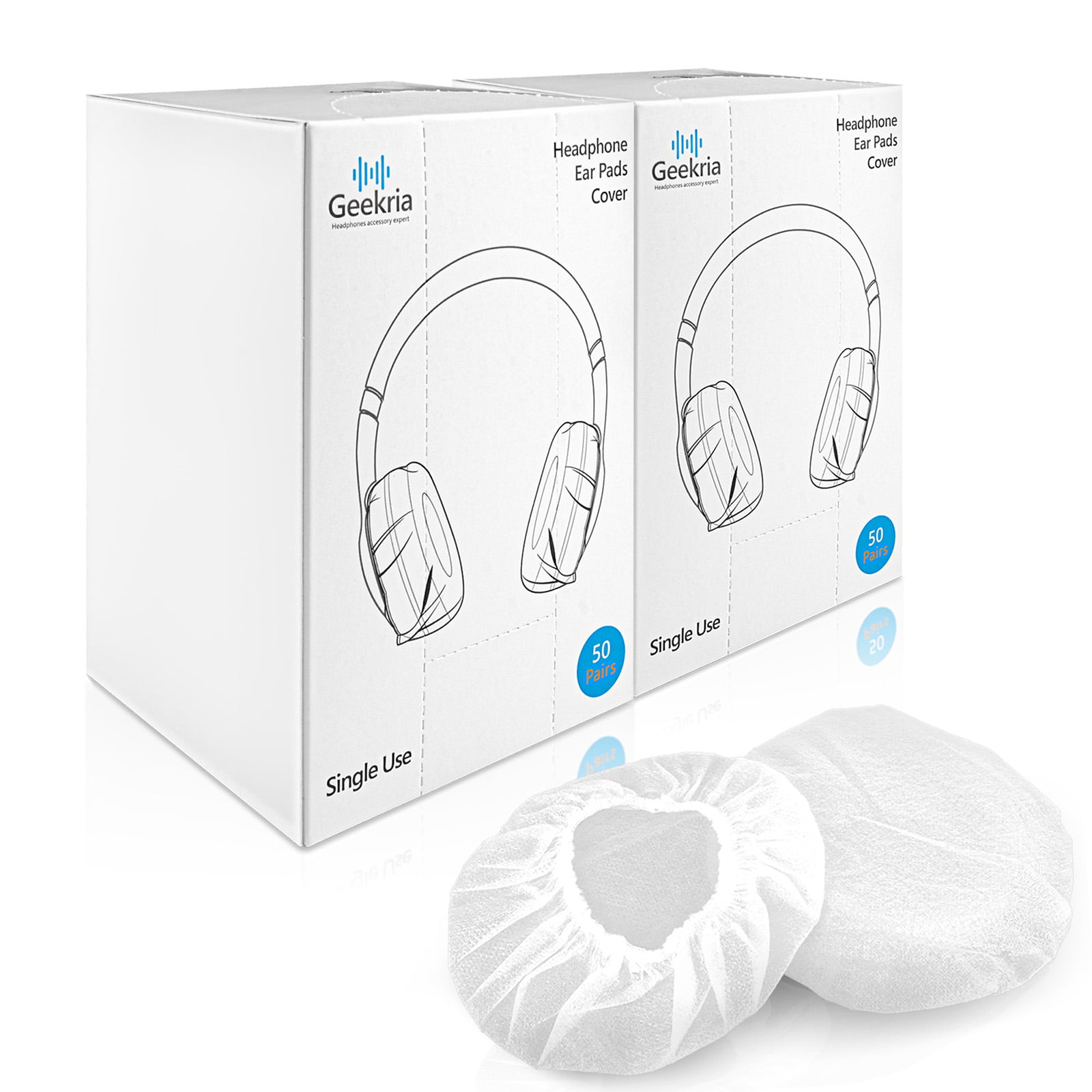 50 Pairs Disposable Sanitary Headphone Covers Stretchable Hygienic Sanitary Earpad Earcup Covers for Small Earmuff-Style Headphones and All Headsets 100 Pcs White 