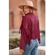 thumbnail image 2 of Chaqueta PRETTYGARDEN de gamuza sintética color vino con flecos XXL, 2 of 9