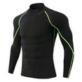 thumbnail image 4 of LIIPEE Men T Shirts Casual Long Sleeve High Neck Solid Color T Shirt Male Fitness Warm Lined Tee Tops Outdoor Training Comfortable Soft Breathable Daily Tops,BK5,XS, 4 of 5