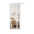 thumbnail image 3 of 1-Lite Mirror Bypass Sliding Closet Door with Hardware Kit, Solid Core MDF Wood & Primed, White, 3 of 3