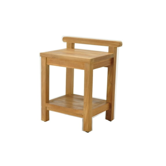 Grade-A Teak Wood Hamburg Shower Seat 18" Outdoor Patio Stool Bench