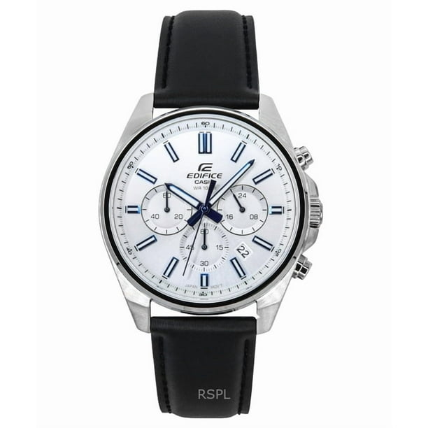 Casio Reloj Edifice Analógico Estándar con Cronógrafo de Cuarzo, Esfera Blanca, EFV-650L-7AV, 100 M, para Hombre