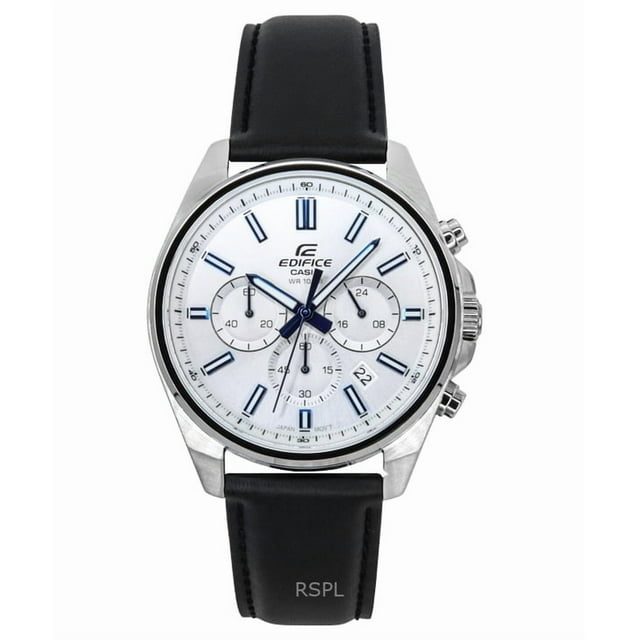 Casio Reloj Edifice Analógico Estándar con Cronógrafo de Cuarzo, Esfera Blanca, EFV-650L-7AV, 100 M, para Hombre