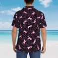 thumbnail image 4 of Fotbe Breast Cancer Awareness3 Camisa Hawaiana para Hombre Unisex – Camisa Casual de Verano con Botones de Manga Corta de Algodón y Lino,Large, 4 of 7