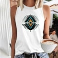 thumbnail image 2 of Dyegold Summer Tops for Women 2023, Womens Western Aztec Print Graphic Shirts Dressy Casual Loose Tank Tops Casual Comfy Sleeveless Round Neck ​Tshirt Vest, 2 of 4