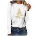 thumbnail image 4 of ChaoHeng Christmas Womens Clothes Women's Christmas Print Pullover Sweatshirt,Loose Long Sleeve Holiday Top, 4 of 5