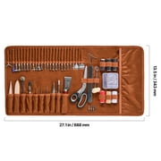 KFFKFF Leather Crafting Tool Set, 72 Piece Leatherwork Equipment with Compact Leather Carry Case, Carving, Punching, Sewing, Stamping, Smoothing Tools, Perfect for Novice DIY Hobbyists and Experts