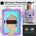 thumbnail image 3 of iPad 10.2 Case 2020/2019, iPad 8th/7th Gen Crossbody Case, Dteck Heavy Duty Rotating Hand Grip Pencil Holder Rugged Shockproof Case with Carry Shoulder Strap for iPad 10.2 inch 2020/2019,Purple+Mint, 3 of 8