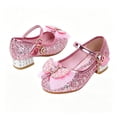 thumbnail image 3 of Girls Snow Queen Queen Heel Shoes Wedding Toddler Flower Glitter Dress Shoes (Little/Big Kid), 3 of 6