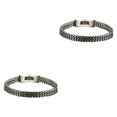 thumbnail image 3 of Brazalete de Doble Capa Qarigey Acero de Titanio 19cm/21cm Joyería para Hombres, 3 of 6