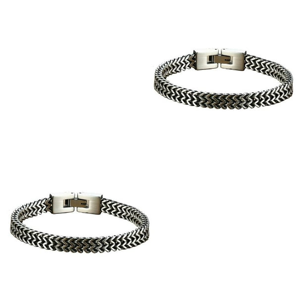 Brazalete de doble capa Qarigey de acero de Titanio color Antiguo 21CM 2piezas