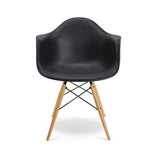 Plata Import Eiffel - Bucket Chair for Kids with Wood Legs in Black color