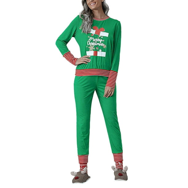 Grande taille famille femmes filles joyeux no l pyjamas no l 2