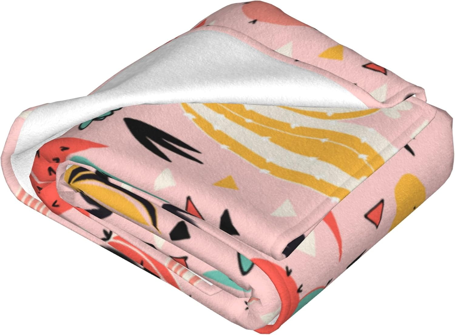 Pink Cactus Blanket for Adults Cute Cacti and Triangles Lovely Floral Flowers Throw Blankets Gifts Women Girls Lightweight Soft Fleece Cozy for Sofa Couch Bed Room Travel Party Decor 50x60in
