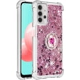 thumbnail image 3 of for Samsung Galaxy A32 5G 6.5" Case,Creativity Clear Quicksand Glitter Flowing Liquid Floating Soft TPU Case w/Stand Bling Diamond Sparkle Phone Cover for Samsung Galaxy A32 5G  Rose Gold, 3 of 14