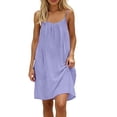 thumbnail image 4 of Admvng Women's Casual Backless Dress Sleeveless Spaghetti Strap Summer Everyday Dresses, 4 of 7