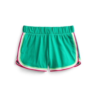 Wonder Nation Girls Dolphin Shorts with Contrast Stripes, Sizes 4-18 & Plus