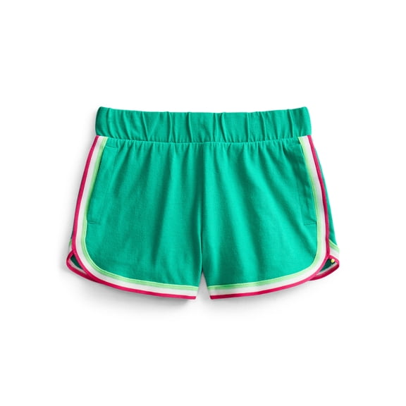 Wonder Nation Girls Dolphin Shorts with Contrast Stripes, Sizes 4-18 & Plus