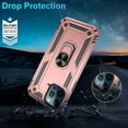 thumbnail image 5 of Compatible for iPhone 12 Case, iPhone 12 Pro Case with HD Screen Protector, Military-Grade Shockproof Protective Phone Case with Magnetic Kickstand Ring for iPhone 12/12 Pro, Rose Gold, 5 of 15