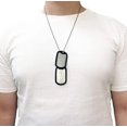 thumbnail image 2 of Etiqueta de perro militar de acero inoxidable, Juego de 2 collares personalizados de estilo militar con cadena de bolas, silenciadores, collares personalizados, 2 of 3