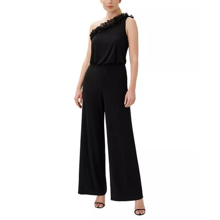Adrianna Papell Ruffled One-Shoulder Jumpsuit