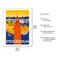 thumbnail image 2 of Stockholm - Sweden - Port of Stockholm and City Hall - Vintage Travel Poster by Iwar Donner c.1936 - Fine Art Matte Paper Print (Unframed) 20x26in, 2 of 4