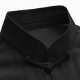 thumbnail image 7 of Qiyinn Men's Spring/Summer Solid Color Linen Button-Down Loose Stand Collar Short-Sleeve Shirt, 7 of 7