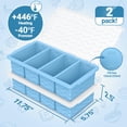 thumbnail image 2 of Light Blue Silicone Freezer Tray 2-Pack 1-Cup/125ml/250ml Portion Meal Prep & Food Storage, 2 of 7