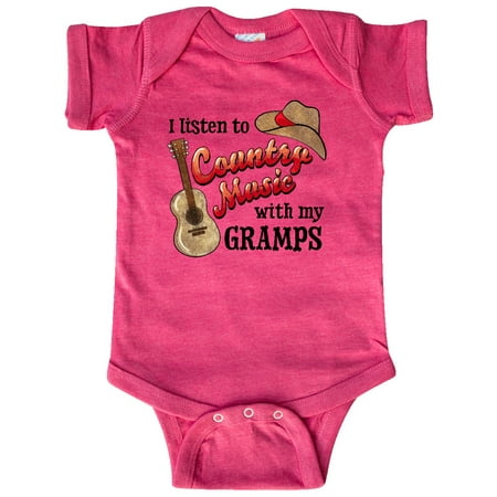 

Inktastic I Listen to Country Music with my Gramps Guitar and Hat Gift Baby Boy or Baby Girl Bodysuit
