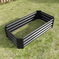 thumbnail image 3 of Raised Garden Bed, 4×2×1 ft Rectangle Raised Planter, Outdoor Patio Thickened Metal Raised Bed for Gardening Vegetables Flower Fruits, Black, 3 of 7