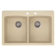 thumbnail image 2 of Blanco 441285-4 Diamond 22" X 33" Double-Basin Granite Drop-In Or Undermount 4-Hole Residential Kitchen Sink, Available in Various Colors, 2 of 2