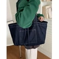thumbnail image 2 of Kukuzhu Canvas Shoulder Bag Women Denim Large Designer Tote Bag Casual Shopping Handbag Purse, 2 of 5