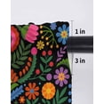 thumbnail image 6 of Bohemian Tier Curtains 45 Inch Length,Sheer Curtains for Bedroom Living Room Window Red Green Tribal Mexican Abstract Flower Rod Pocket Drapes Kitchen Curtains Small Half Window 27.5"x45" 2 Panels, 6 of 6