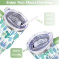 thumbnail image 5 of 40oz Succulents Plant Stainless Steel Flip Straw Tumbler Spill Proof Travel Cup Double Wall Vacuum Insulated Coffee Mug with Top Handle, 5 of 6