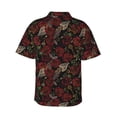 thumbnail image 3 of Daiia Fishbone Rose Hawaiian Shirt for Men Gentle Cotton Regular Short Sleeve Casual-Large, 3 of 9