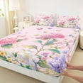 thumbnail image 3 of Castle Fairy Teens Flying Butterflies Twin Sheet Sets 3pcs,Spring Garden Flowers Twin Fitted Sheet Microfiber,Dreamy Princess Floral Breathable Flat Sheet,Lightweight Room Decor, 3 of 7