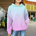 thumbnail image 7 of Mercatoo Teen Girls Ribbed Hoodies Gradient Color Cute Trendy Pullover Hoodie with Pockets Kids Fleece Warm Sweatshirts Clothes, 7 of 7
