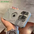 thumbnail image 2 of Fashion Logo Hole Magnetic Case for iPhone 11 12 13 14 15 16 Pro Max Plus Lens Protection Flip Stand Magsafe Silicone Soft Cover Gray For iPhone 12ProMax, 2 of 6
