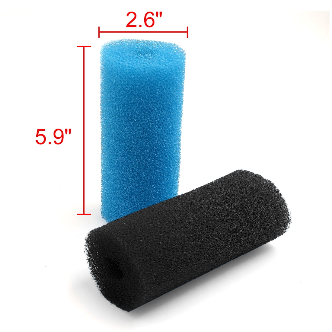 REGALWOVEN 9pcs Yellow Blue Black 2.6inch Dia Aquarium Pre-Filter Sponge Filter Cartridges