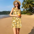 thumbnail image 3 of Daiia Daisies Flowers Print Women's Dresses 2025 Trendy Short sleeve Dresses Casual Baggy Flowy Maxi Sun Dresses, 3 of 7