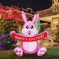thumbnail image 2 of 5Ft Easter Inflatable Pink Bunny Easter Outdoor Decoration, Outdoor Indoor Easter Holiday Decorations, with LED Lights Blow up Yard Lawn Inflatables Home Family Outside Decor, 2 of 6